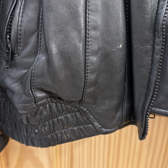 Black Leather Jacket with Brown Lining Size XL - Picture 4 of 15
